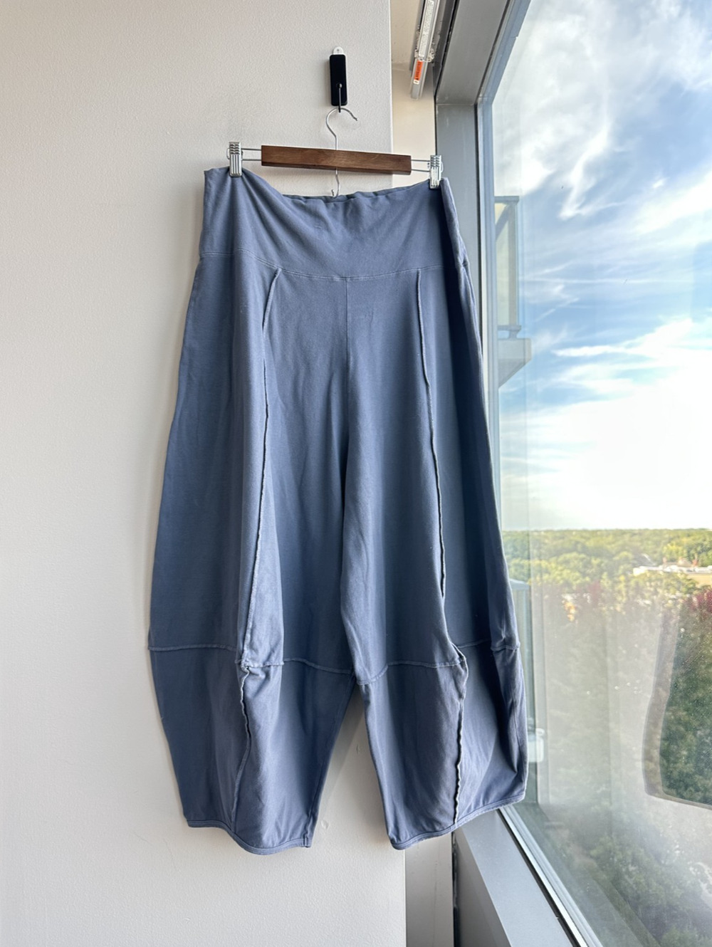 Blue Fish Heavy French Terry Four Squared Lagenlook Harem Balloon Pants Sz 12-16